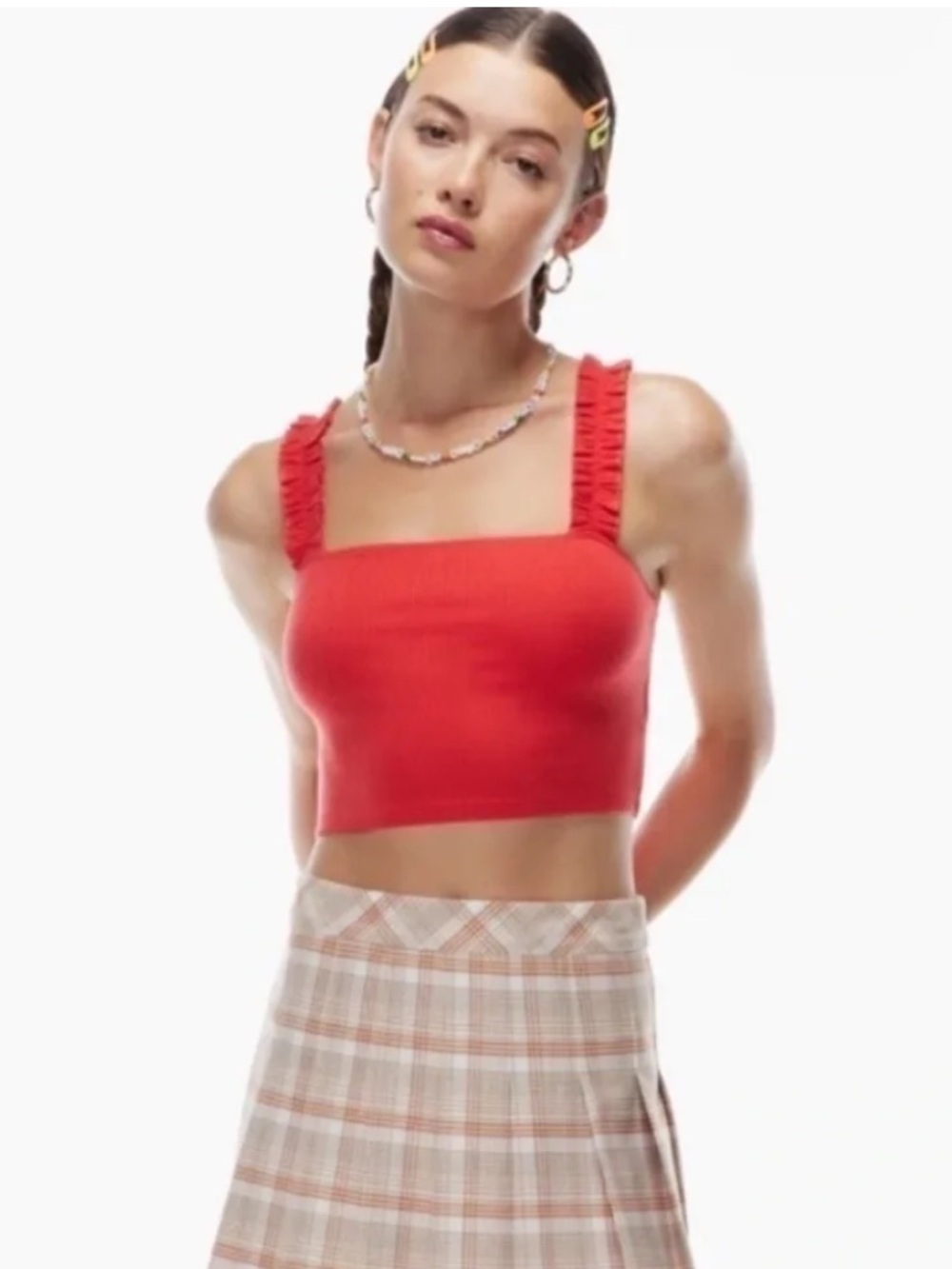 Sunday Best Red Firecracker Aritzia Tank Crop Top